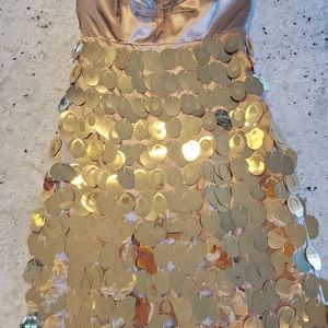 Gold Holiday New Years or Christmas Dress